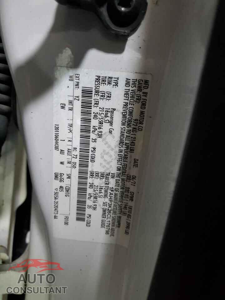 FORD FOCUS 2012 - 1FAHP3K26CL176798