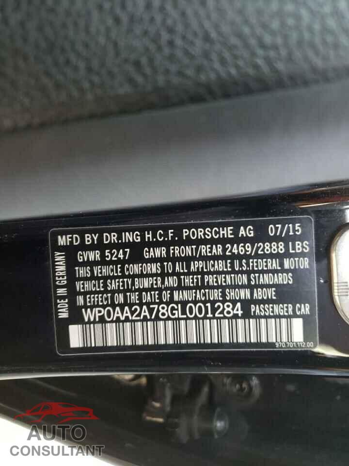 PORSCHE PANAMERA 2016 - WP0AA2A78GL001284