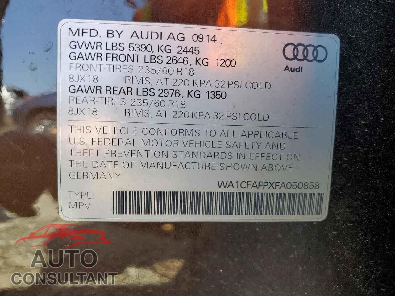 AUDI Q5 2015 - WA1CFAFPXFA050858