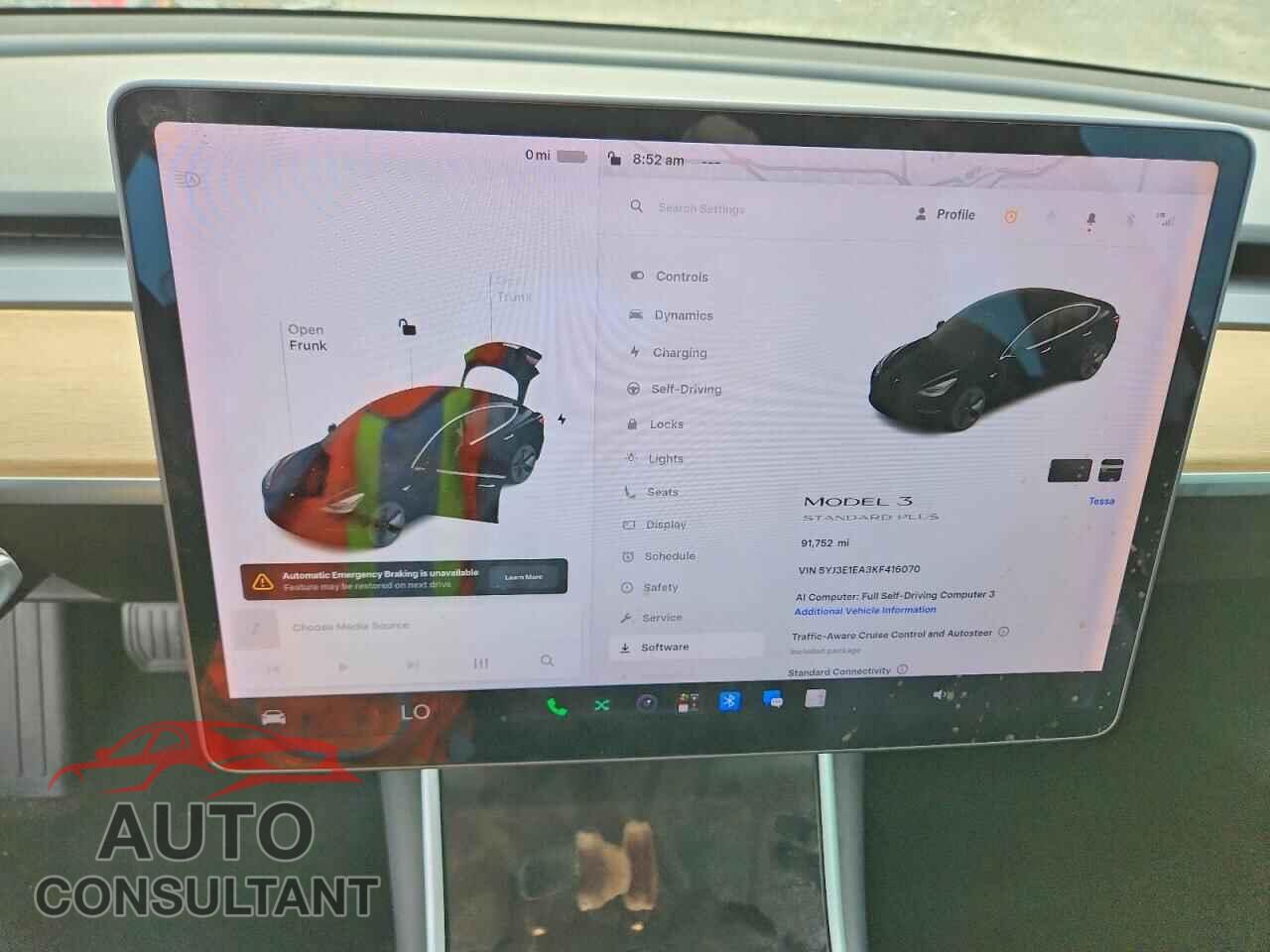 TESLA MODEL 3 2019 - 5YJ3E1EA3KF416070