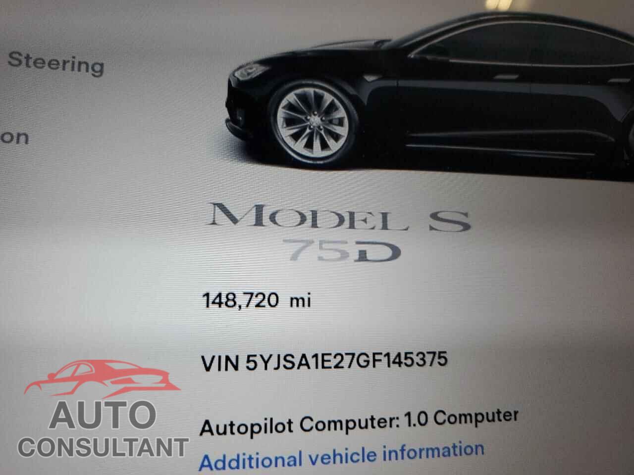 TESLA MODEL S 2016 - 5YJSA1E27GF145375
