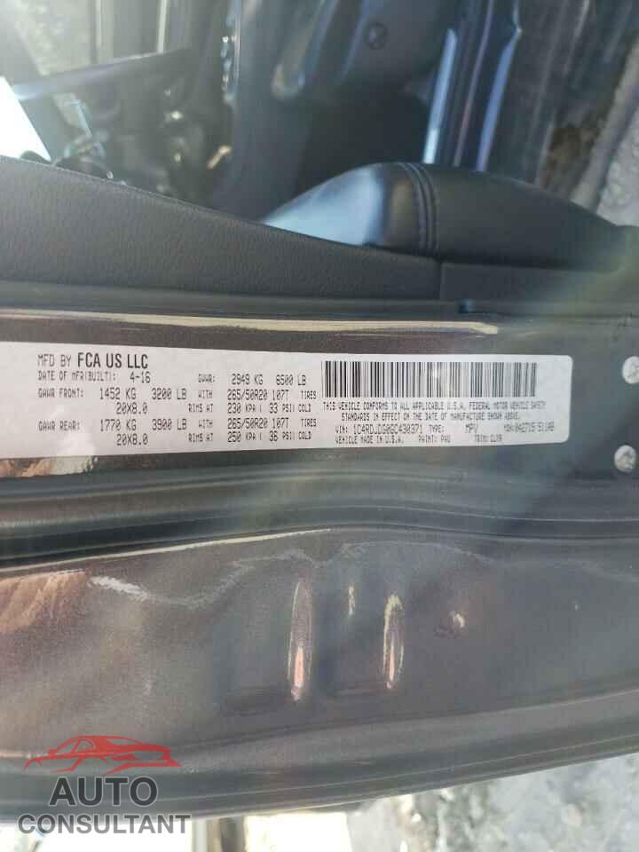 DODGE DURANGO 2016 - 1C4RDJDG0GC430371