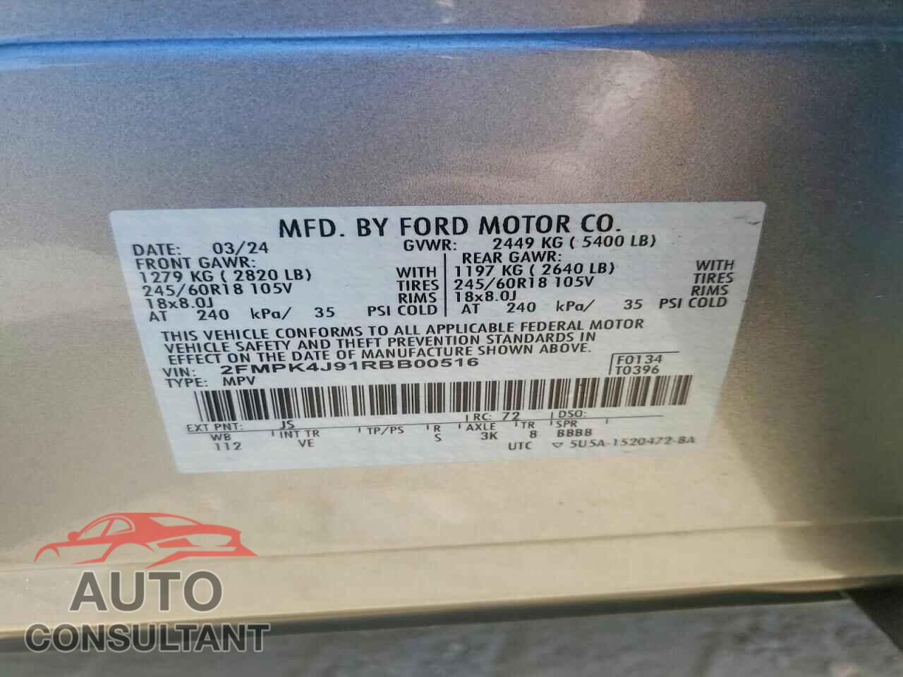 FORD EDGE 2024 - 2FMPK4J91RBB00516