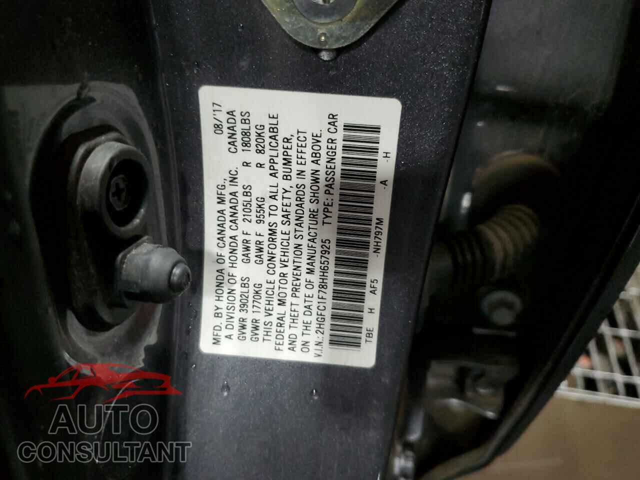 HONDA CIVIC 2017 - 2HGFC1F78HH657925