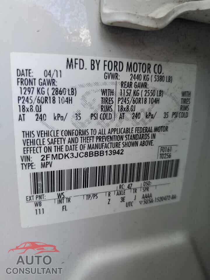 FORD EDGE 2011 - 2FMDK3JC8BBB13942