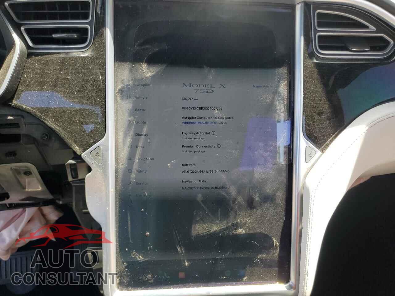 TESLA MODEL X 2016 - 5YJXCBE2XGF021798