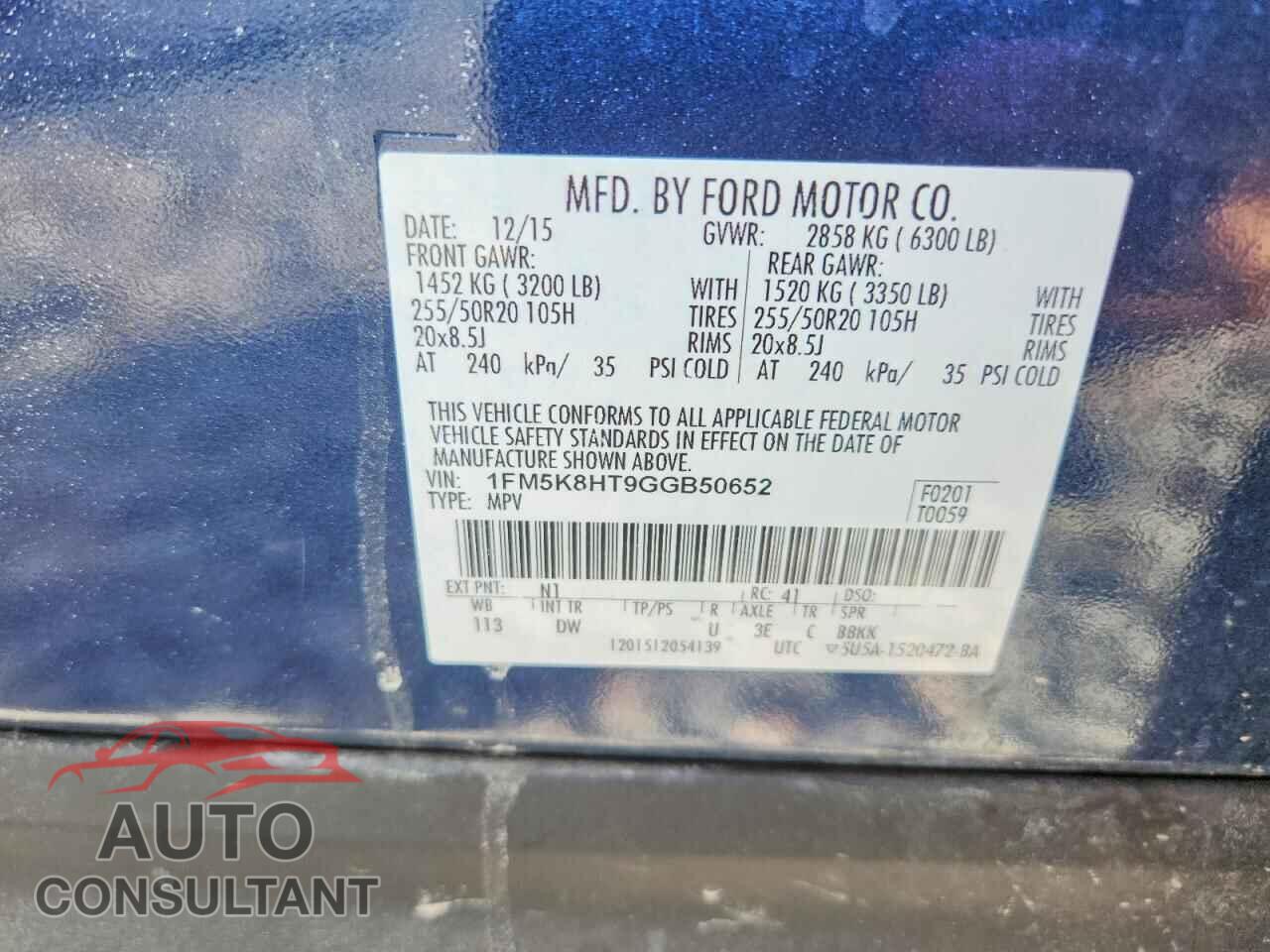 FORD EXPLORER 2016 - 1FM5K8HT9GGB50652