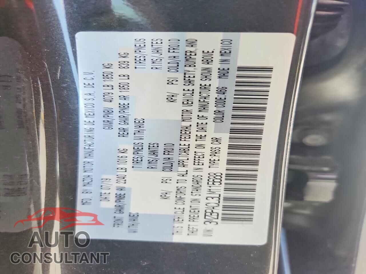 MAZDA 3 2020 - 3MZBPACL3LM115688