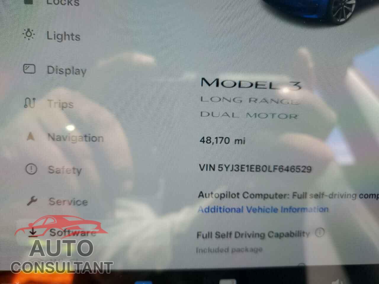 TESLA MODEL 3 2020 - 5YJ3E1EB0LF646529