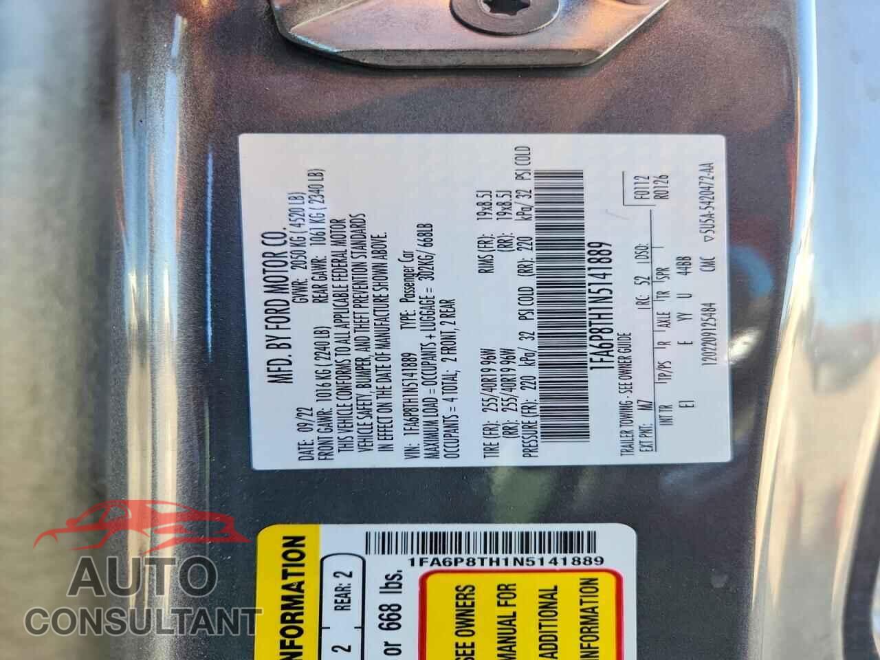FORD MUSTANG 2022 - 1FA6P8TH1N5141889