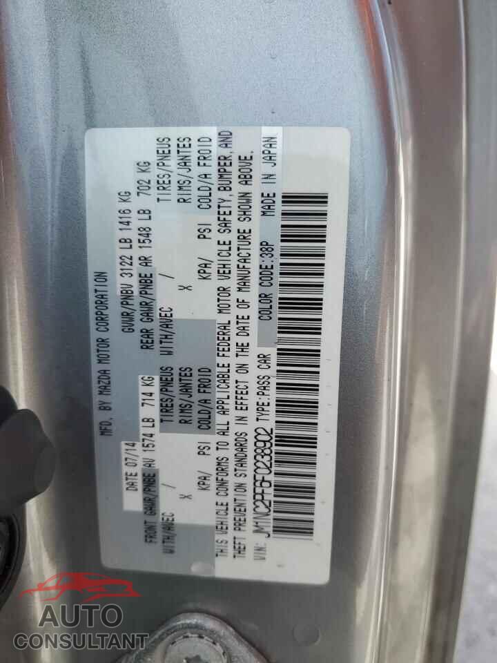 MAZDA MX5 2015 - JM1NC2PF6F0238902