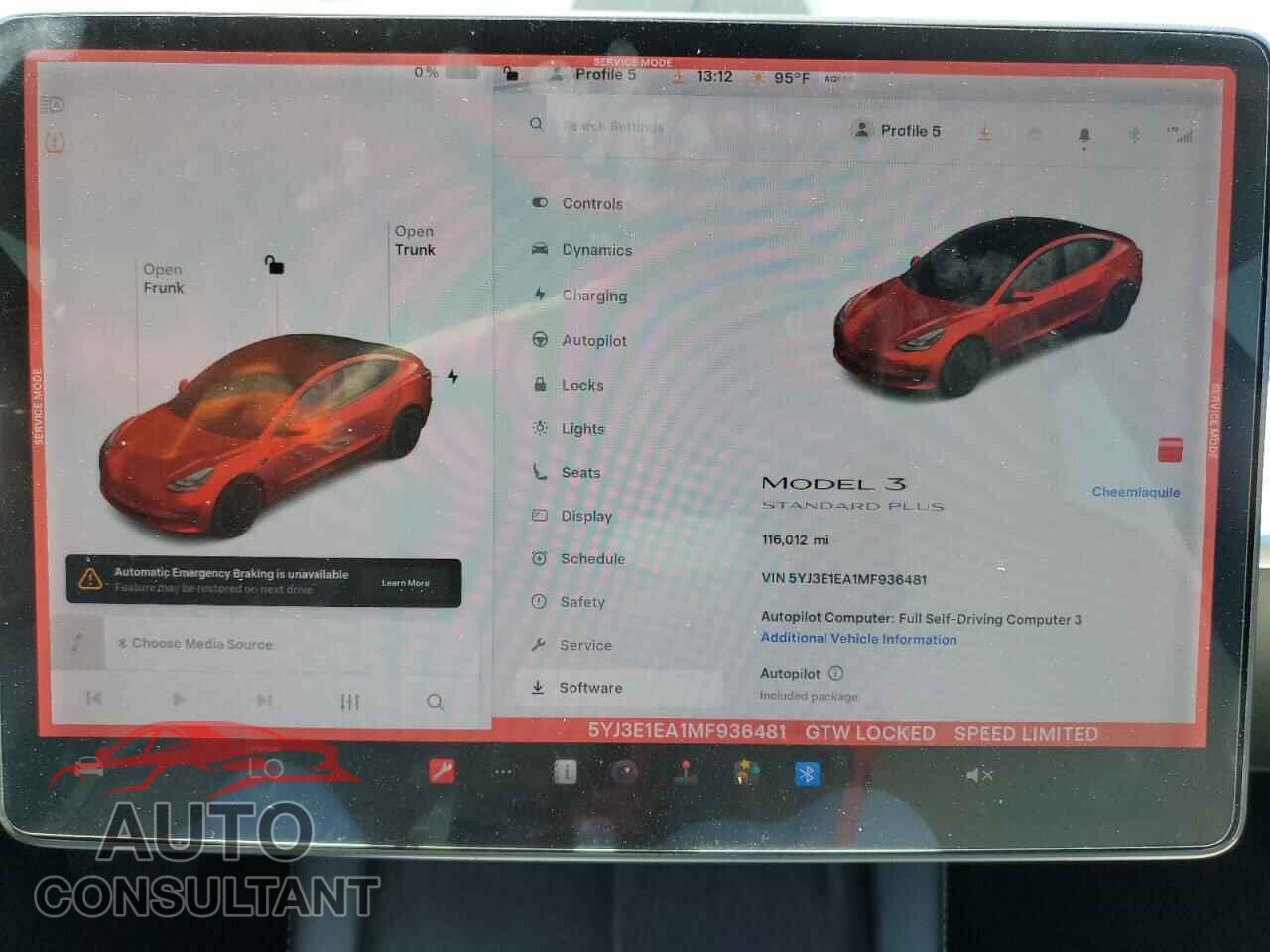 TESLA MODEL 3 2021 - 5YJ3E1EA1MF936481