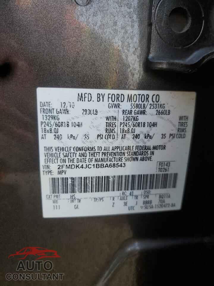 FORD EDGE 2011 - 2FMDK4JC1BBA68543