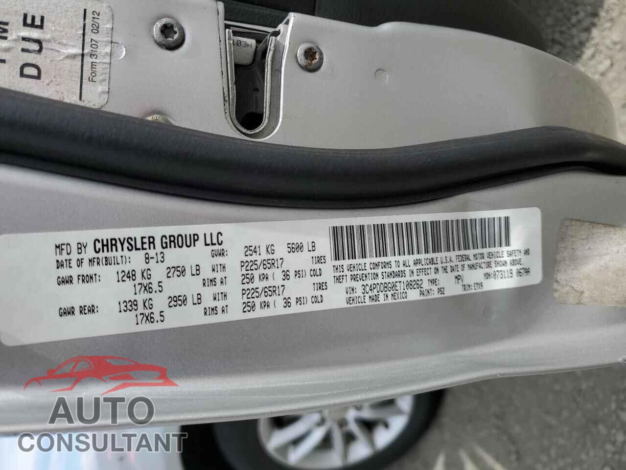 DODGE JOURNEY 2014 - 3C4PDDBG0ET108262