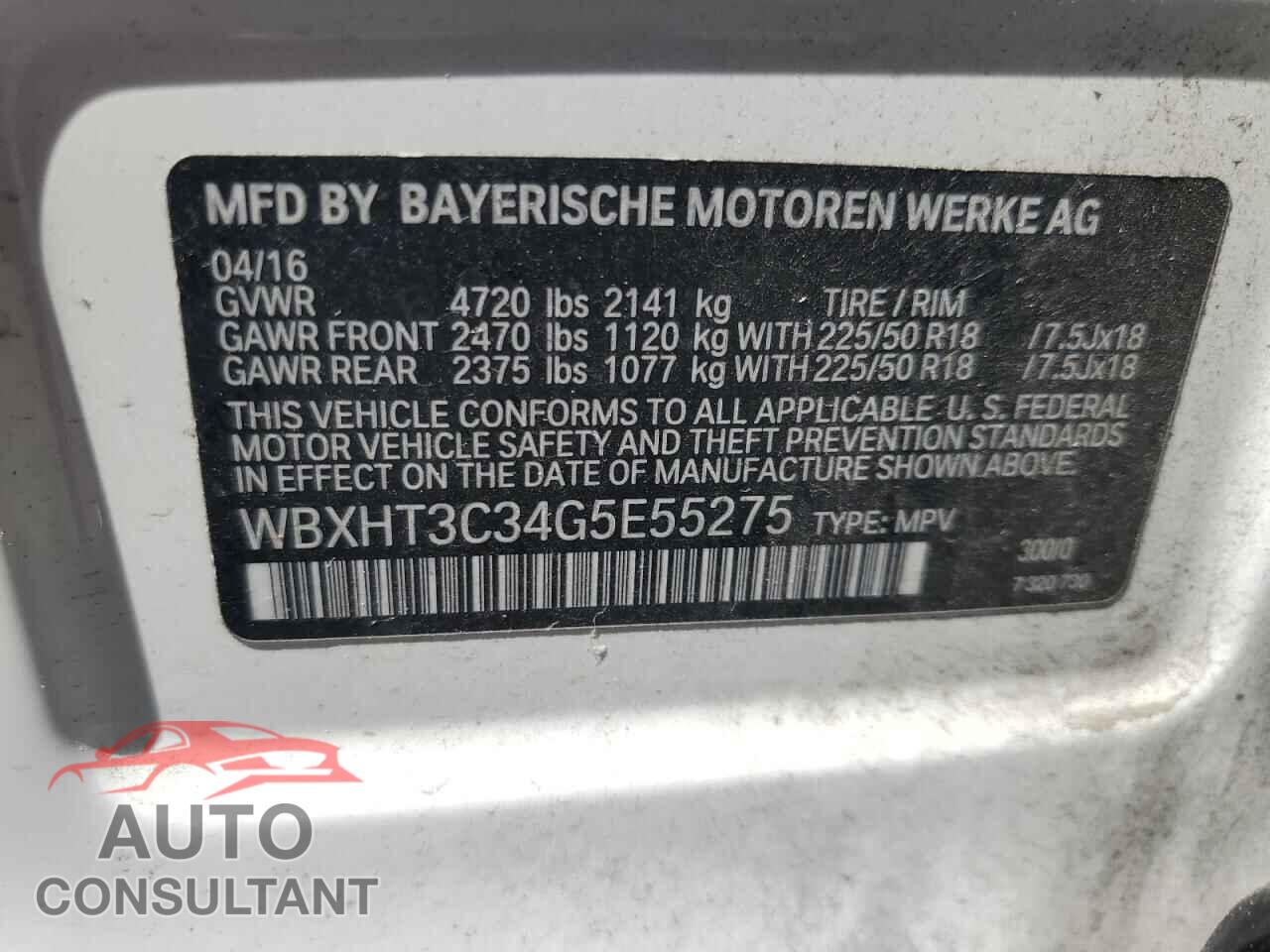 BMW X1 2016 - WBXHT3C34G5E55275