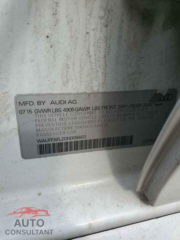 AUDI A4 2016 - WAUFFAFL2GN008403