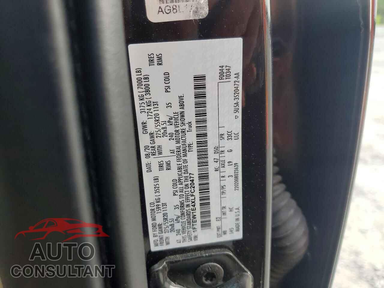 FORD UNKNOWN 2020 - 1FTEW1E4XLFC20477
