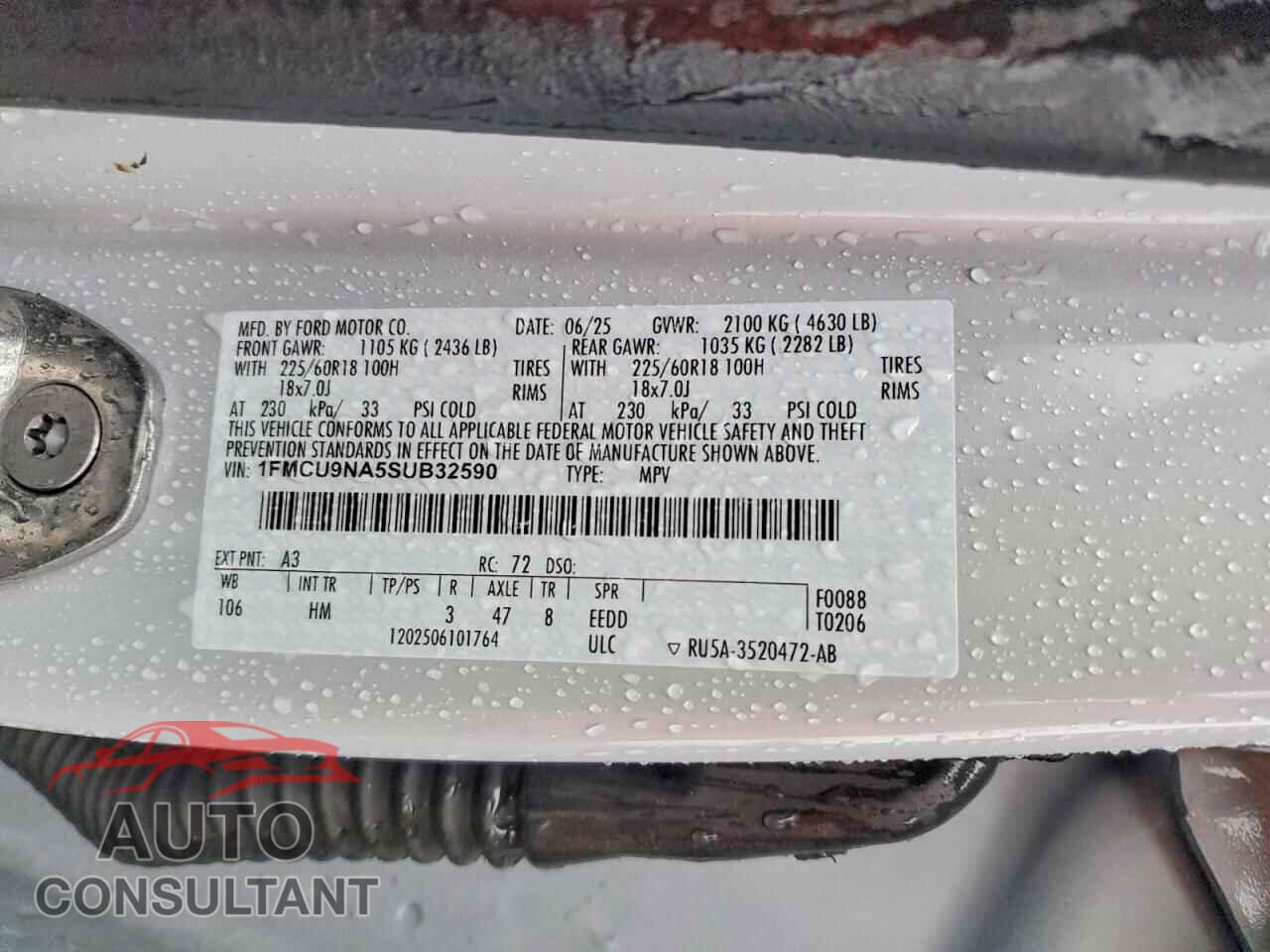 FORD ESCAPE 2025 - 1FMCU9NA5SUB32590