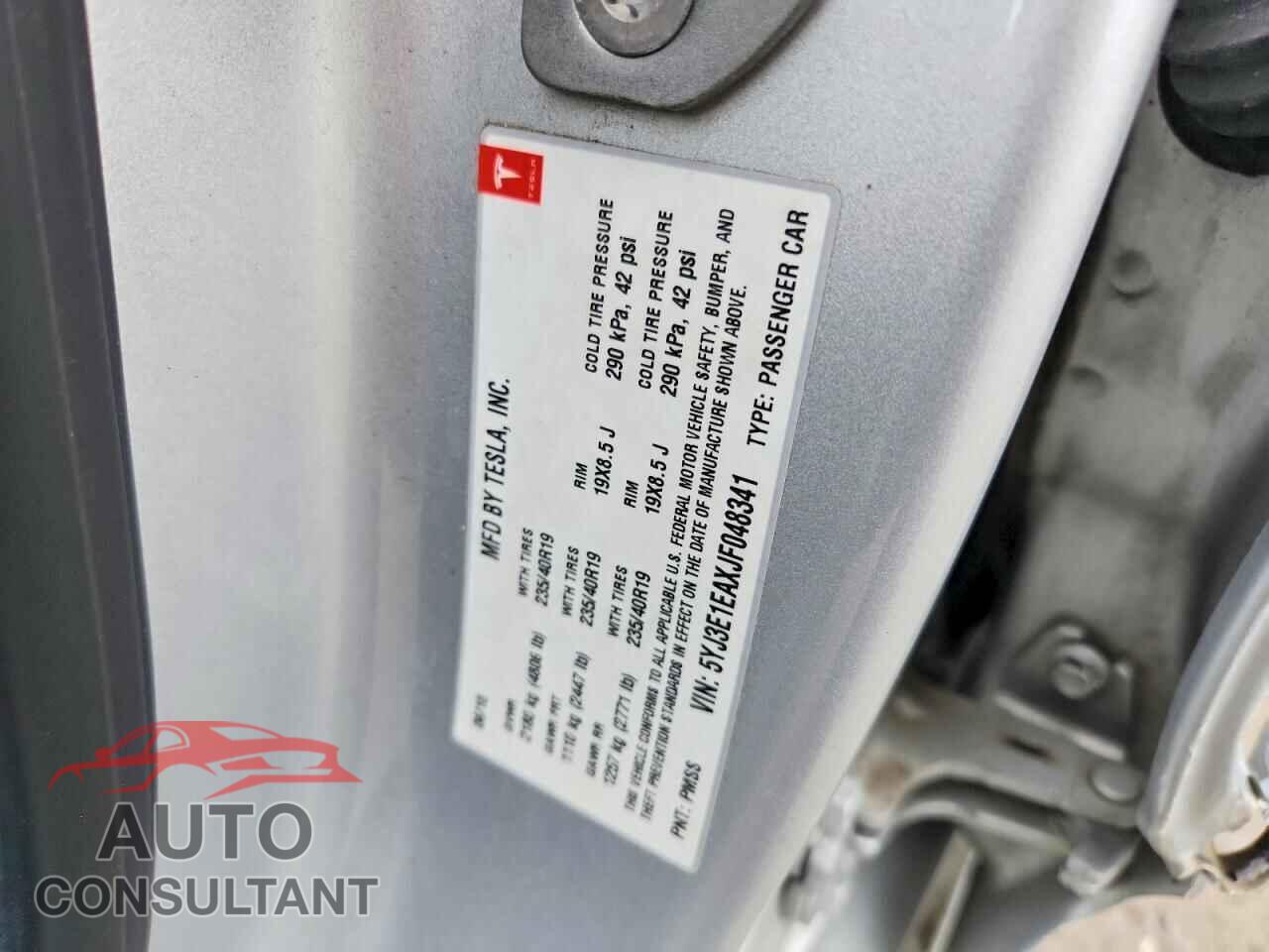 TESLA MODEL 3 2018 - 5YJ3E1EAXJF048341