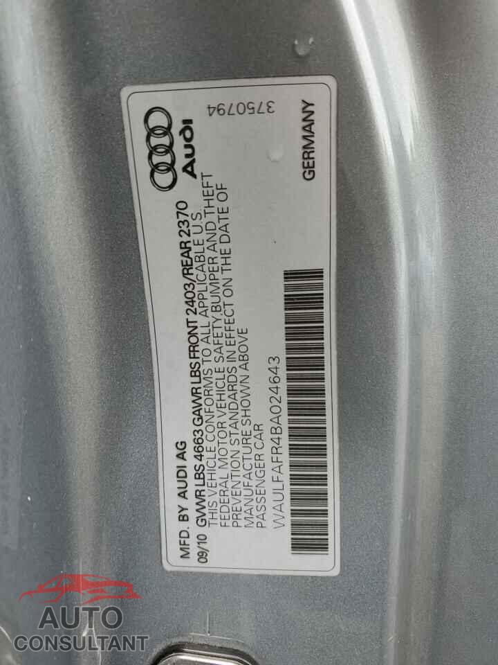 AUDI A5 2011 - WAULFAFR4BA024643