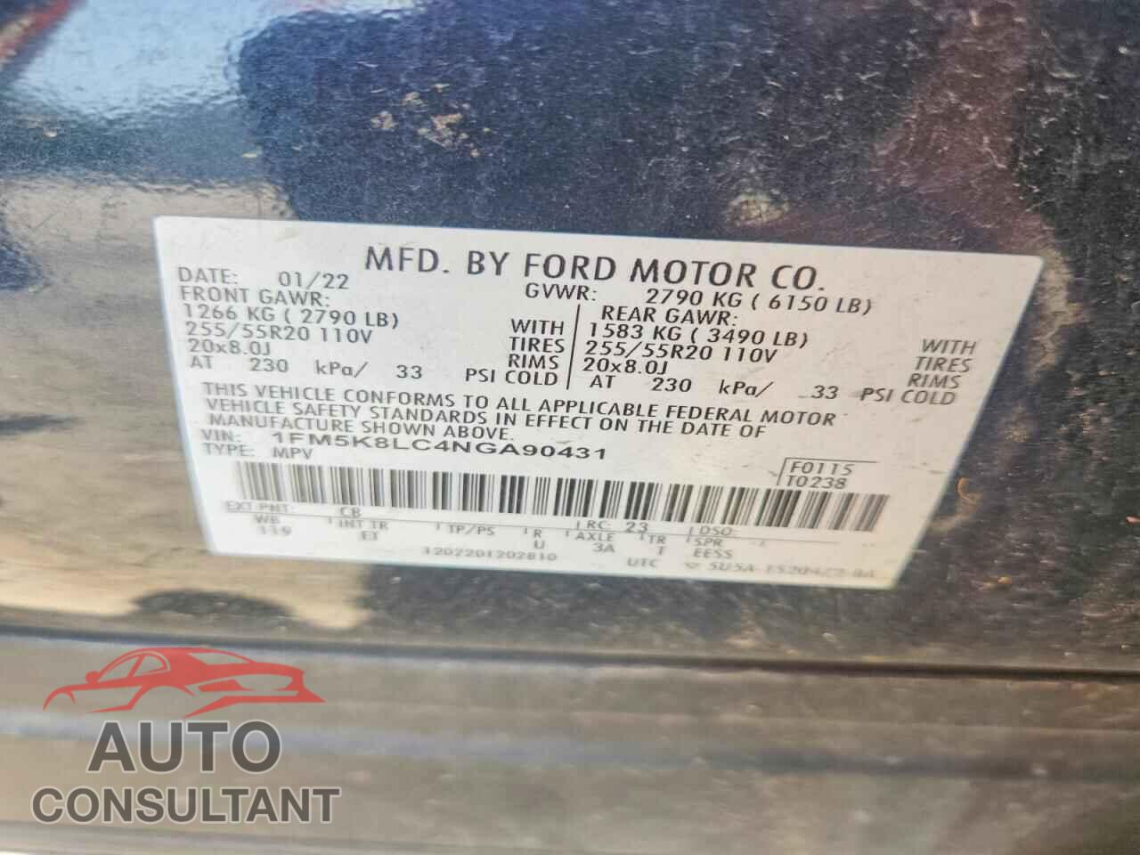 FORD EXPLORER 2022 - 1FM5K8LC4NGA90431