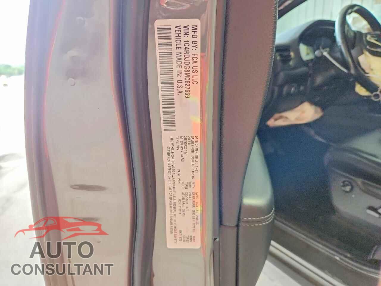 DODGE DURANGO 2021 - 1C4RDJDG8MC627669