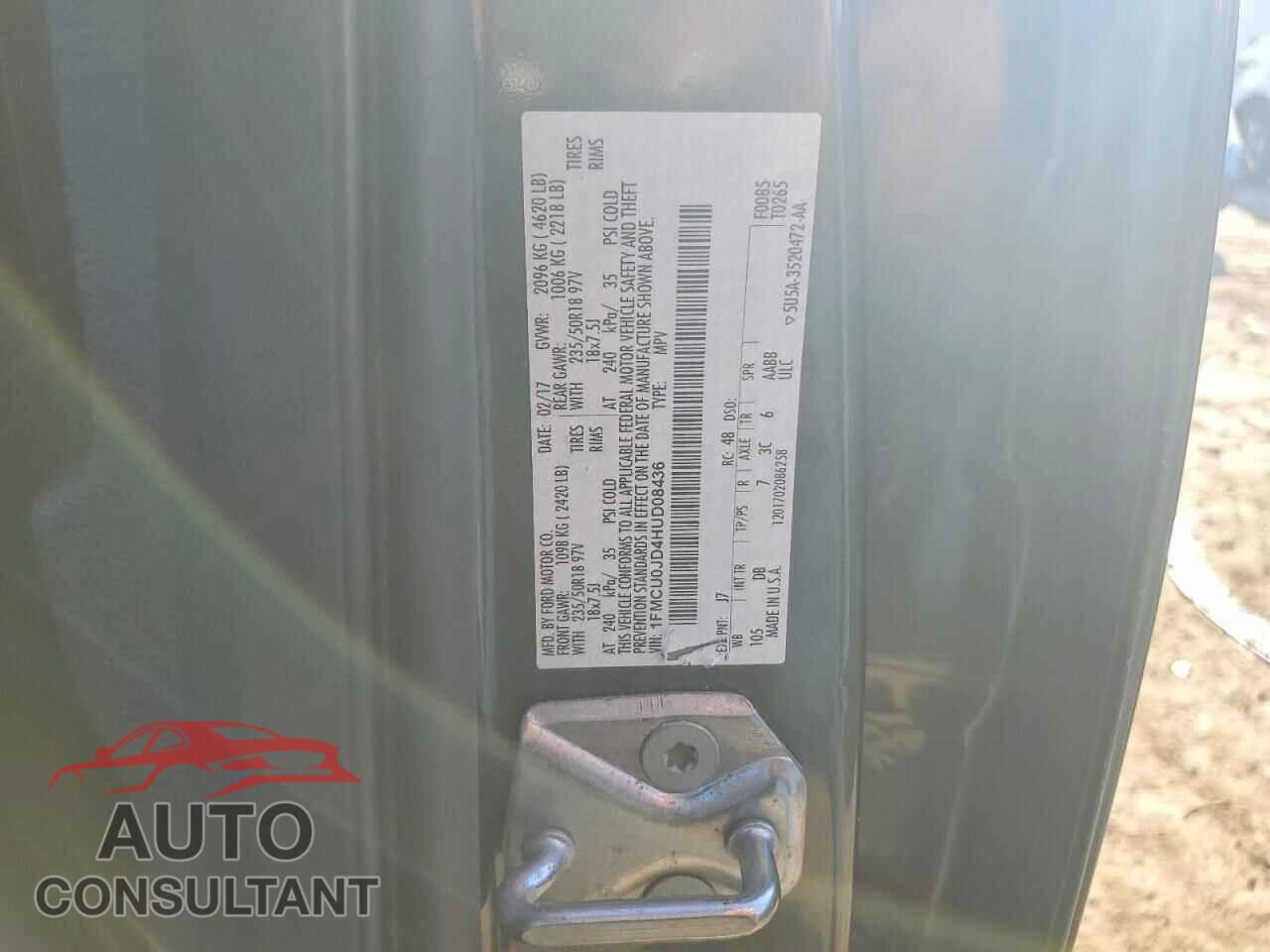 FORD ESCAPE 2017 - 1FMCU0JD4HUD08436
