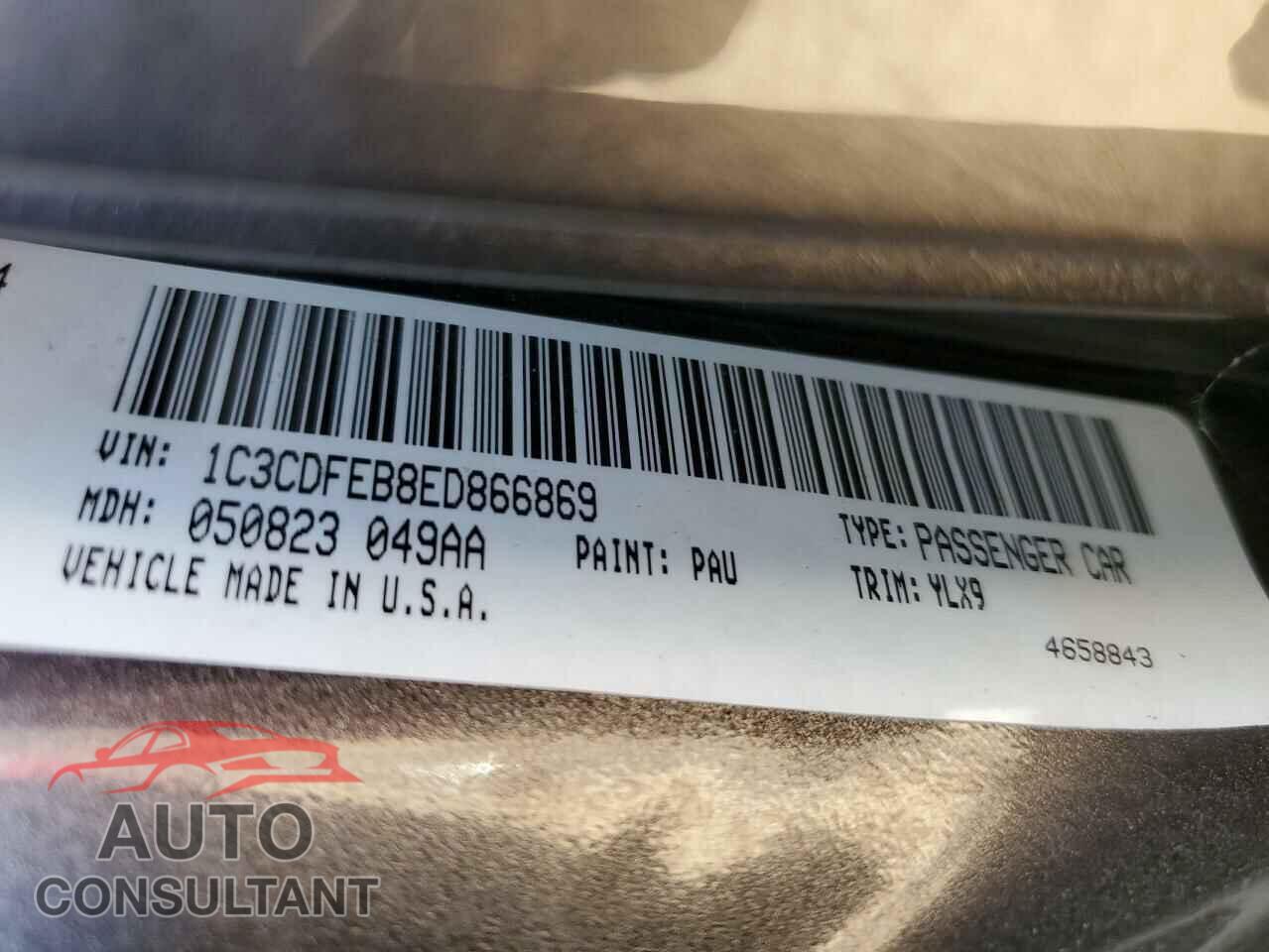DODGE DART 2014 - 1C3CDFEB8ED866869