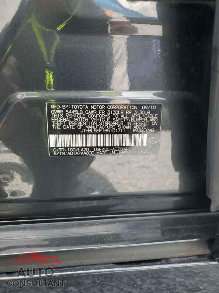 LEXUS LS460 2011 - JTHBL5EF1B5101711