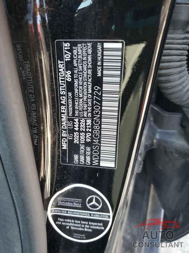 MERCEDES-BENZ CLA-CLASS 2016 - WDDSJ4GB8GN307729