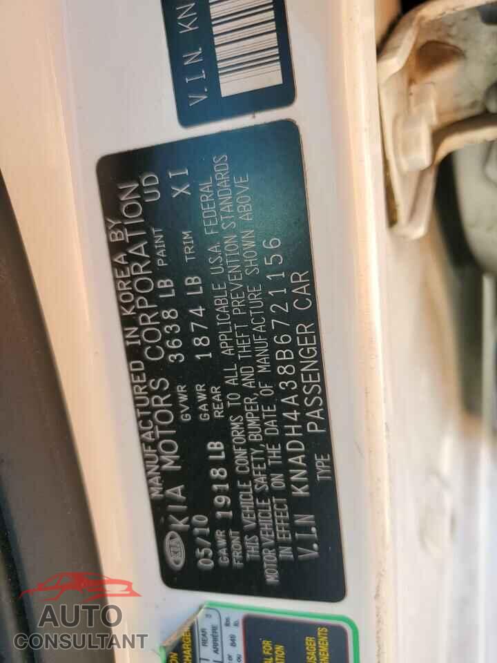 KIA RIO 2011 - KNADH4A38B6721156