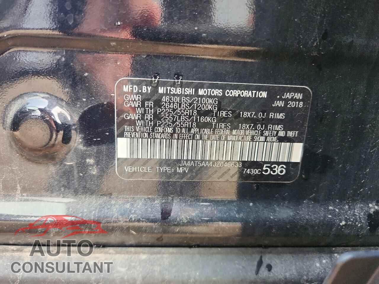MITSUBISHI ECLIPSE 2018 - JA4AT5AA4JZ046633