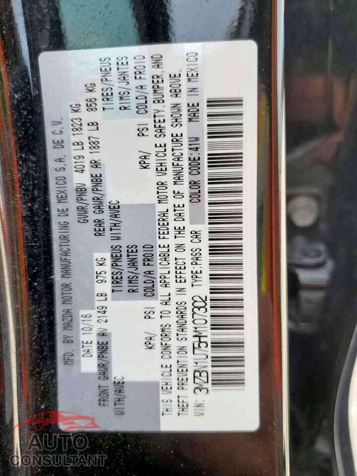 MAZDA 3 2017 - 3MZBN1U75HM107302