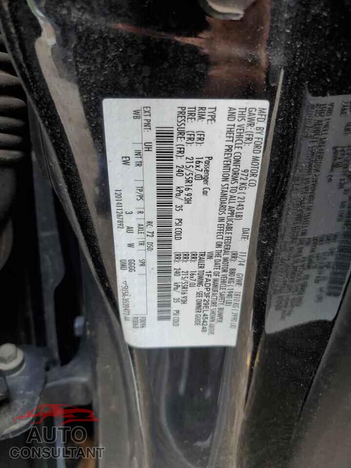 FORD FOCUS 2014 - 1FADP3F29EL454248