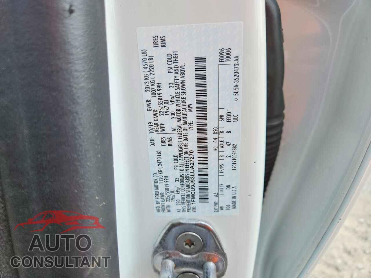 FORD ESCAPE 2020 - 1FMCU9J93LUA27270