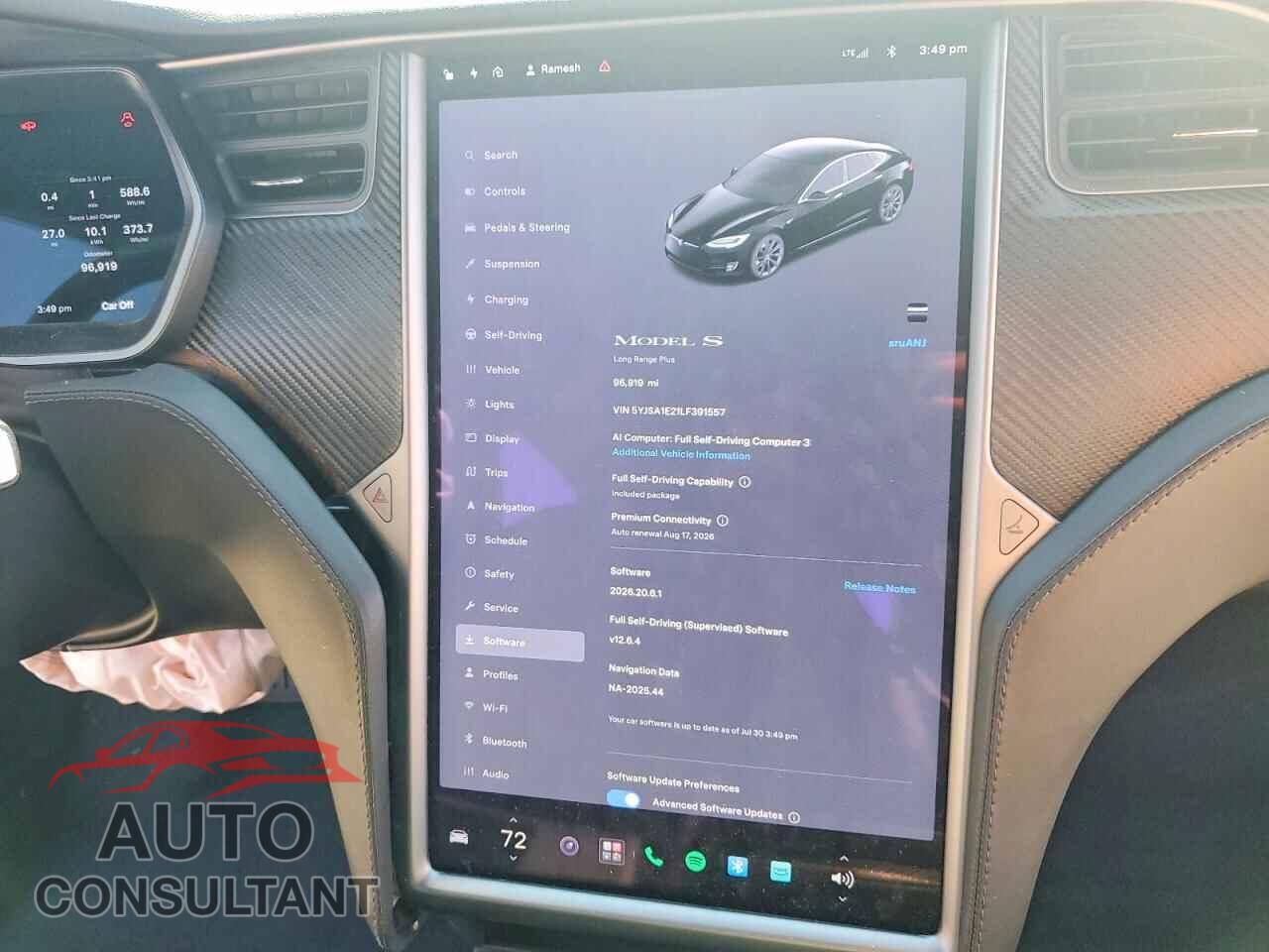 TESLA MODEL S 2020 - 5YJSA1E21LF391557