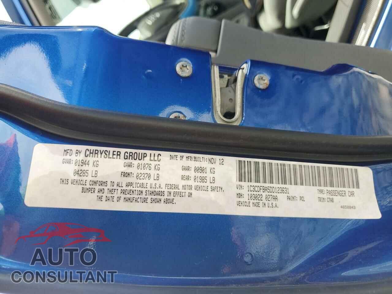 DODGE DART 2013 - 1C3CDFBA5DD123631