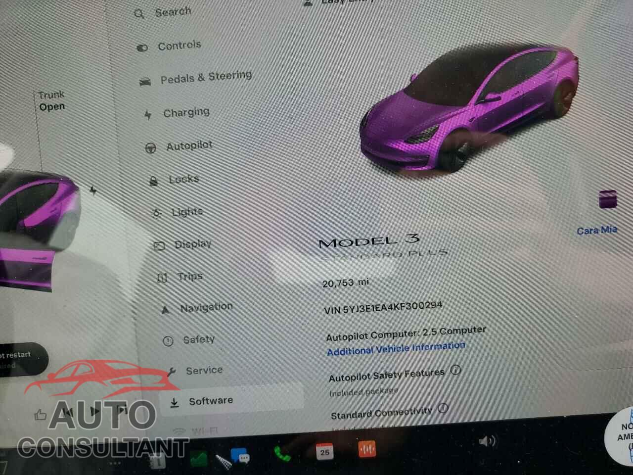 TESLA MODEL 3 2019 - 5YJ3E1EA4KF300294