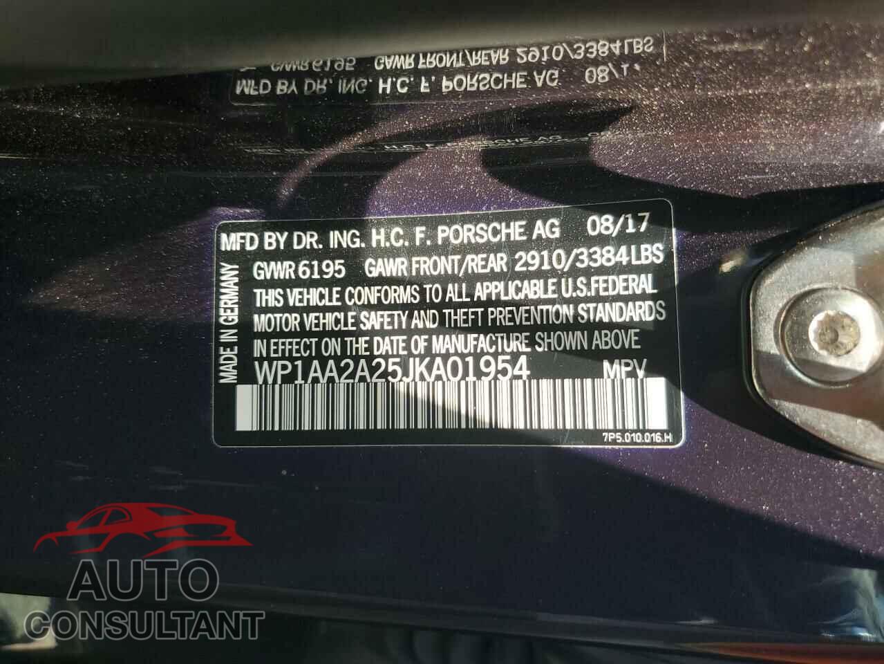 PORSCHE CAYENNE 2018 - WP1AA2A25JKA01954