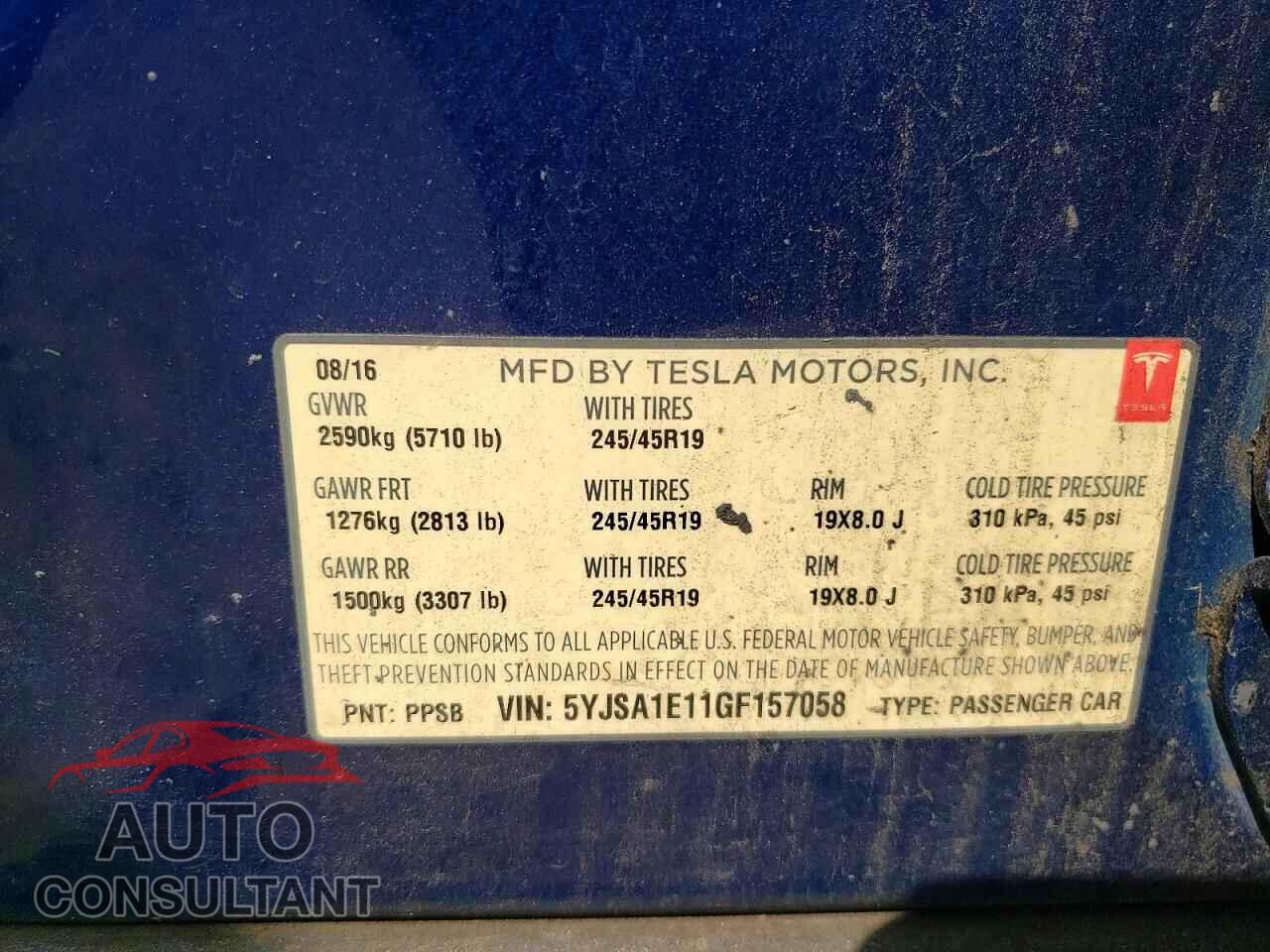 TESLA MODEL S 2016 - 5YJSA1E11GF157058