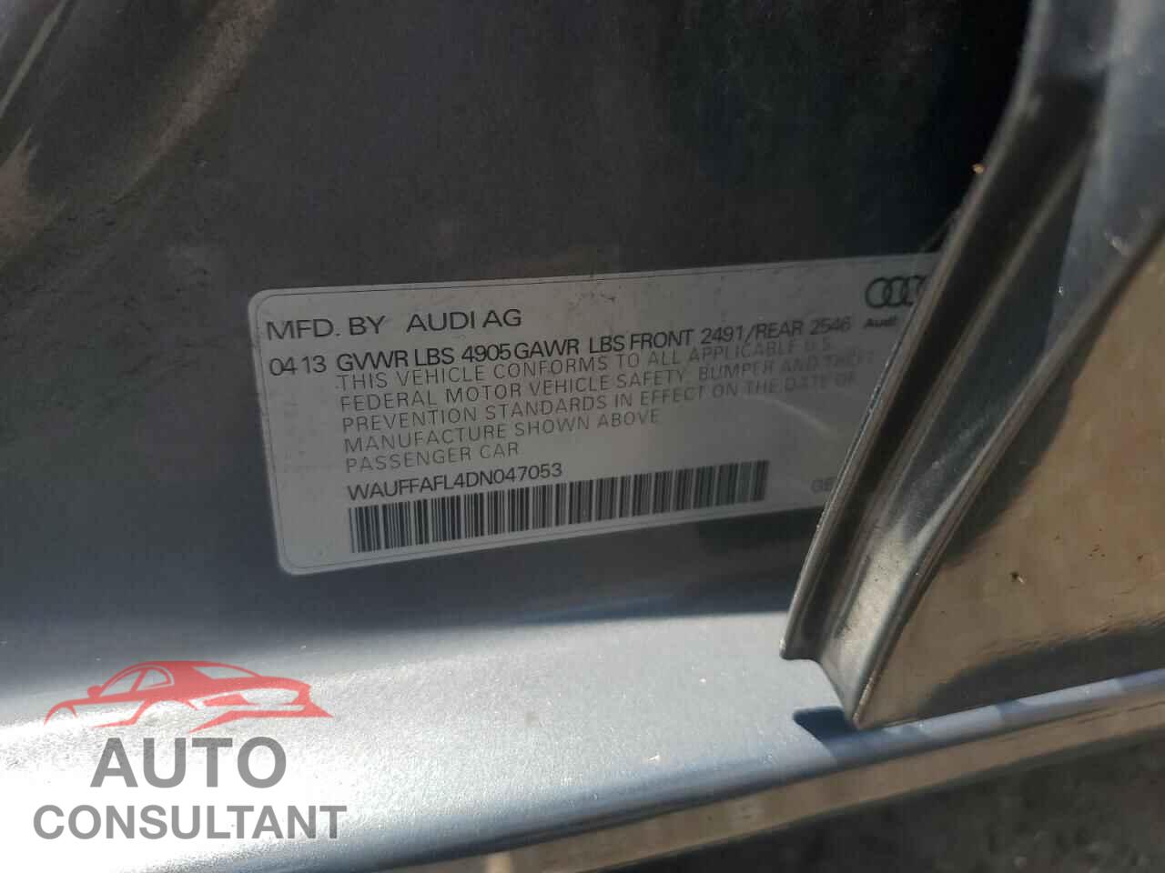AUDI A4 2013 - WAUFFAFL4DN047053