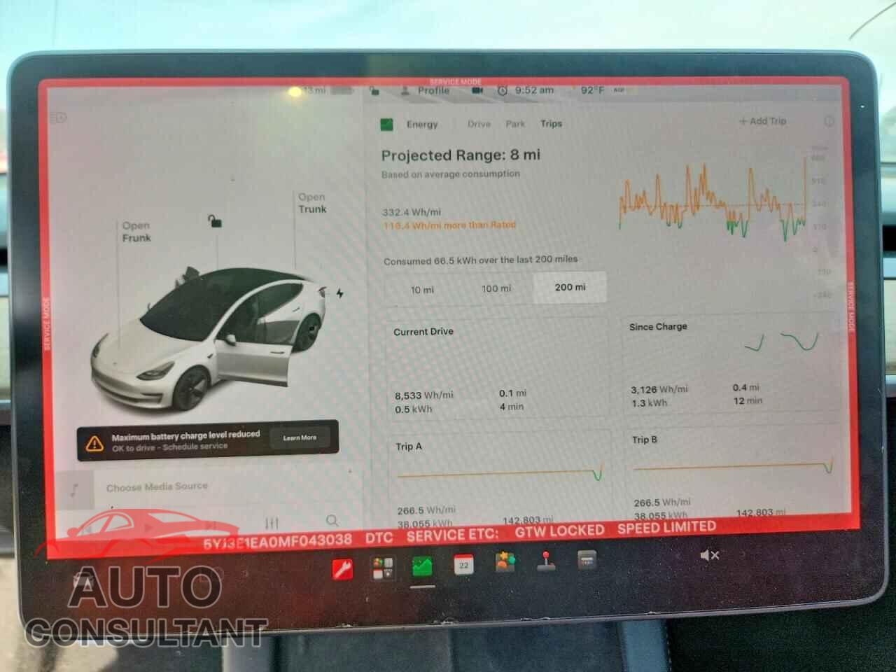 TESLA MODEL 3 2021 - 5YJ3E1EA0MF043038
