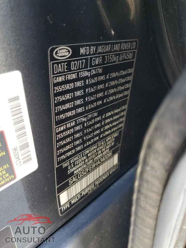 LAND ROVER RANGEROVER 2017 - SALGS2FE8HA340096