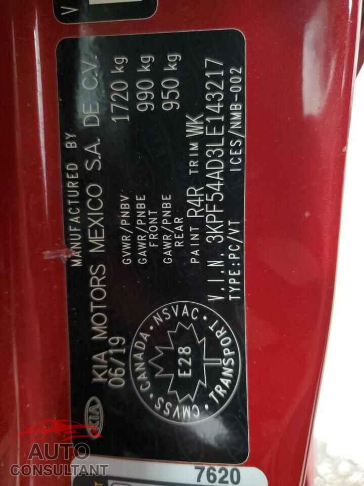 KIA FORTE 2020 - 3KPF54AD3LE143217