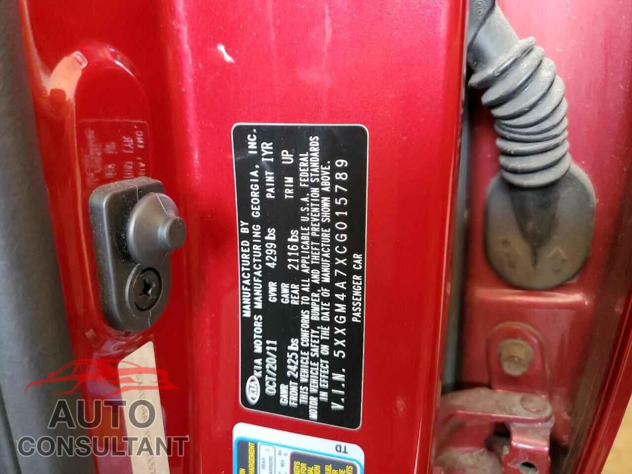 KIA OPTIMA 2012 - 5XXGM4A7XCG015789
