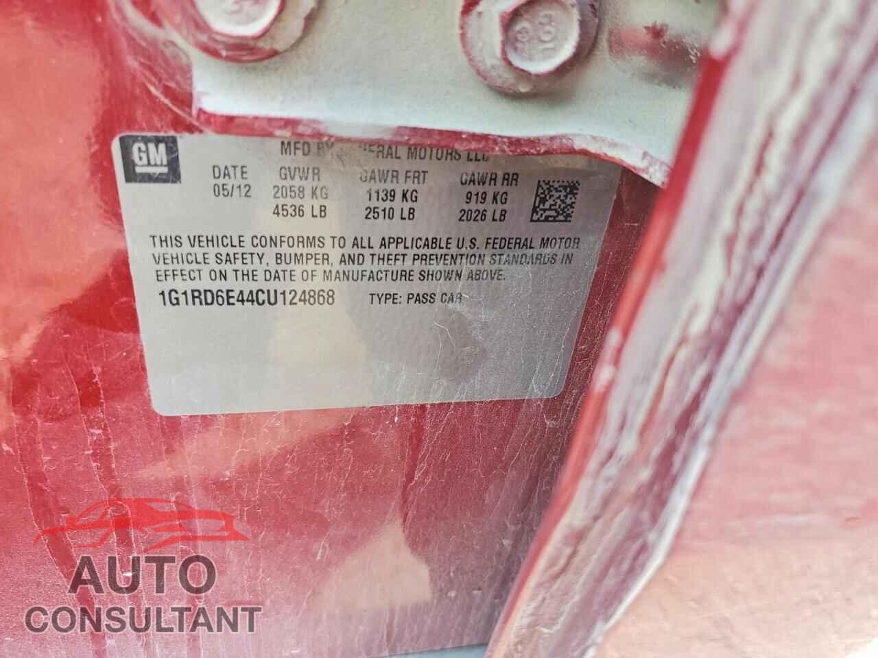 CHEVROLET VOLT 2012 - 1G1RD6E44CU124868