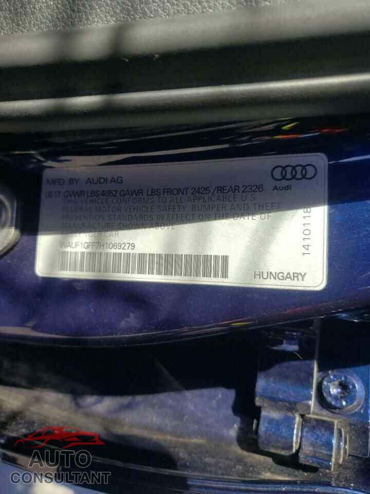 AUDI S3 2017 - WAUF1GFF7H1069279