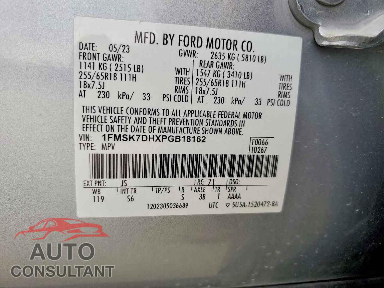 FORD EXPLORER 2023 - 1FMSK7DHXPGB18162