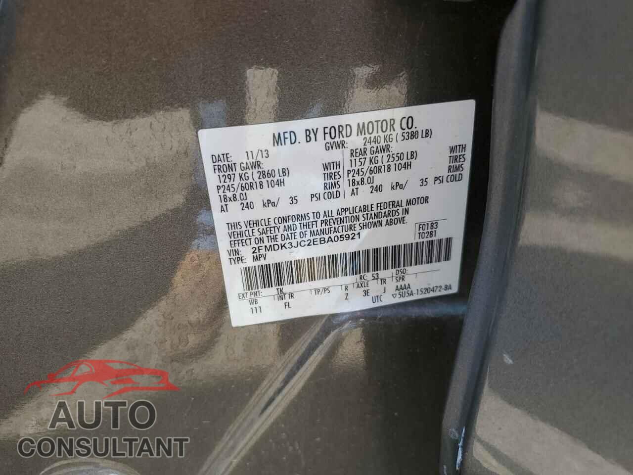 FORD EDGE 2014 - 2FMDK3JC2EBA05921