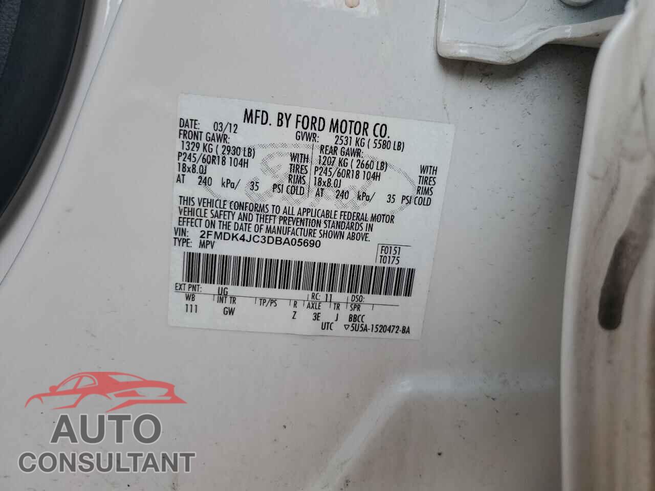 FORD EDGE 2013 - 2FMDK4JC3DBA05690